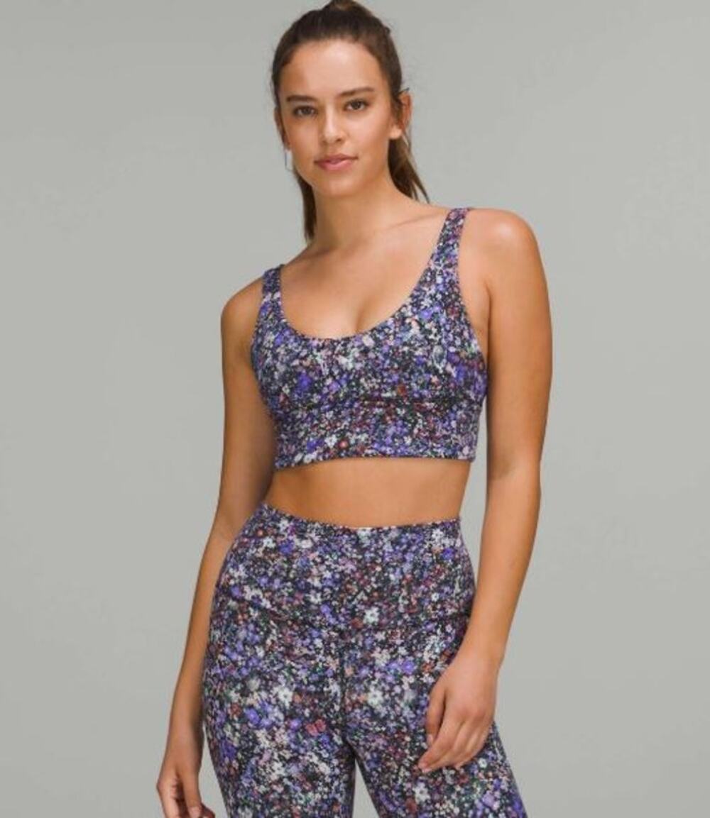 Lululemon Align Reversible Sport Bra Light A/B Cup Flower Burst Charged Indigo 6